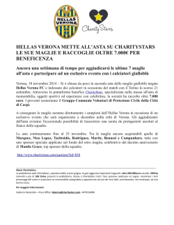 charity stars - comunicato ufficiale
