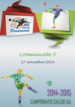 Comunicato n.5 del 26.11.2014