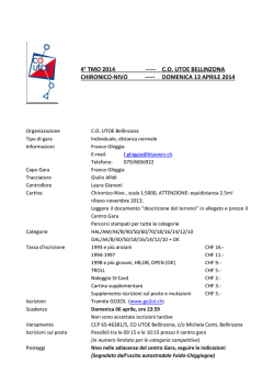 Annuncio gara 4. TMO a Chironico