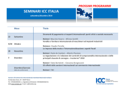 SEMINARI ICC ITALIA Mese Titolo