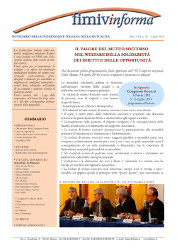 il valore del mutuo soccorso nel welfare della solidariet&agrave; dei