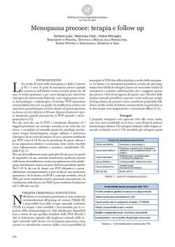 Menopausa precoce: terapia e follow up