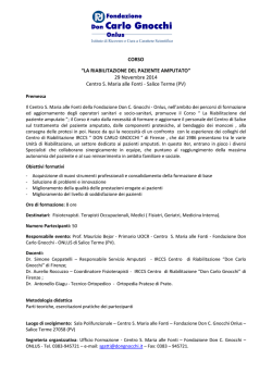 Scarica il programma del corso - Fondazione Don Carlo Gnocchi