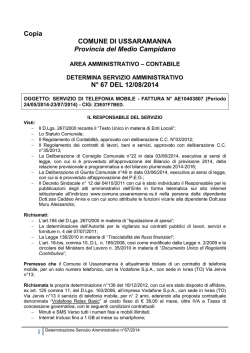 Determina Servizio Amministrativo n°67/2014