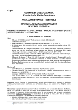 Determina Servizio Amministrativo n&deg;67/2014
