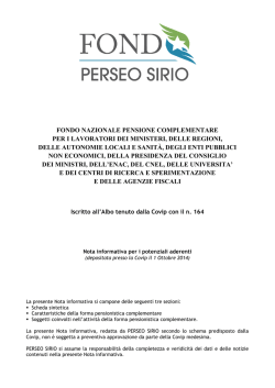 Nota Informativa - Fondo Perseo Sirio