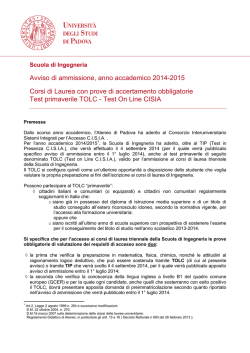 2014 Ingegneria Tolc definitivo - Università degli Studi di Padova