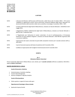 Bando - Università degli Studi di Milano