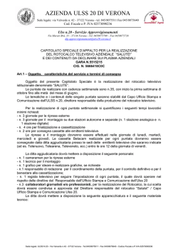 ROTOCALCO TELEVISIVO - capitolato speciale