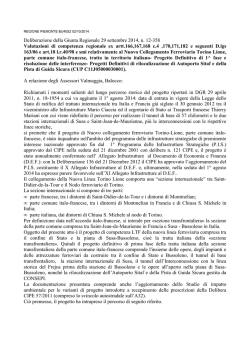 Deliberazione della Giunta Regionale 29 settembre 2014, n. 12