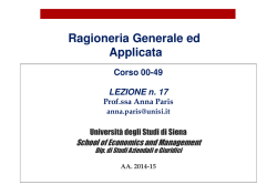 Slide Lezione 17 - Dipartimento di Studi aziendali e giuridici