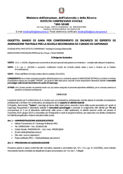 Bando pubblico: Esperto di Animazione Teatrale