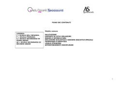 PIANO DEI CONTENUTI Modulo comune S VALUTAZION EE