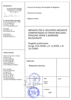 IMPIANTO PER IL RECUPERO MEDIANTE COMPOSTAGGIO DI