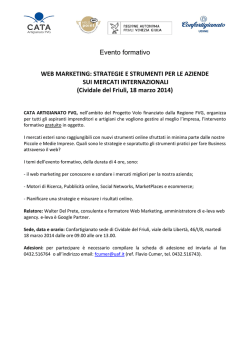 CIVIDALE seminario Web Marketing strategie e strumenti per le