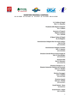 Stato di crisi - FIT CISL Ferrovieri Campania