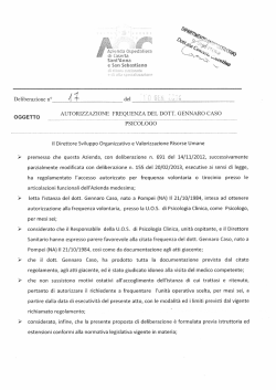 autorizzzazione frequenza del dott.Gennaro Caso psicologo