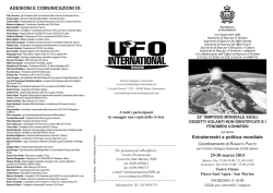 Programma dei Lavori - Centro Ufologico Nazionale