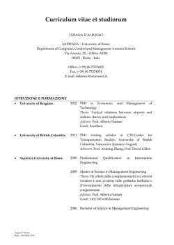 Curriculum vitae et studiorum - Dipartimento di Informatica e