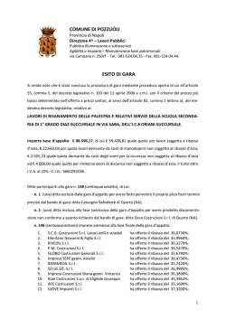 Esito di gara - Comune di Pozzuoli