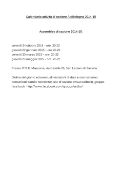 Calendario attività 2014/2015 sezione di Bologna
