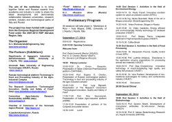 Data: 17-18 Settembre 2014