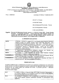 Bando corso FSe: "Il pizzaiolo gourmet"