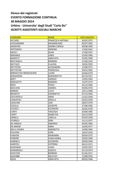 Elenco dei registrati EVENTO FORMAZIONE CONTINUA 30