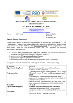 Dipartimenti 2014 - Consiglio di Istituto