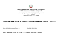 progettazione corso di studio &ndash; lingua straniera inglese 2014/2015