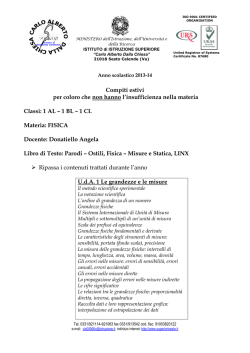 Lavoro estivo per tutta la classe - Fisica - 1AL