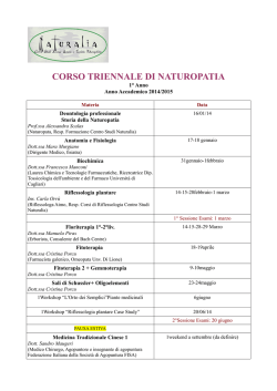 Scarica il PROGRAMMA di Naturopatia