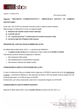 Come noto il DL 91/2014 ha introdotto numerose