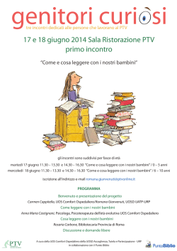 Genitori Curiosi: tre incontri dedicati alle persone che lavorano al PTV