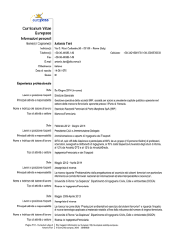 Curriculum Vitae - Esercizio Raccordi Ferroviari di Porto Marghera