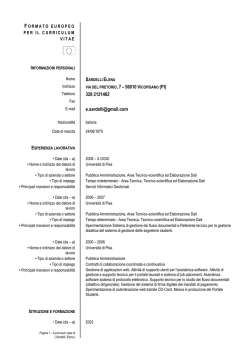 CV - Elena Sardelli - Comune di Vicopisano