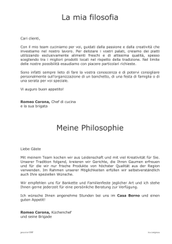 Il nostro menu di degustazione - Hotel Casa Berno Ascona am Lago