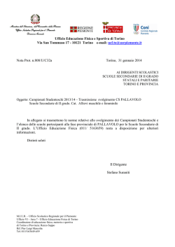 Prot. n. 808 del 31/01/2014 - Ufficio Educazione Fisica Torin