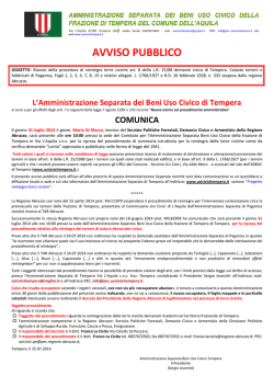AVVISO RIAVVIO PROCEDURA DI REINTEGRA