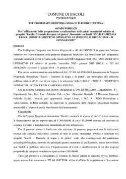 azioni immateriali - Comune di Bacoli