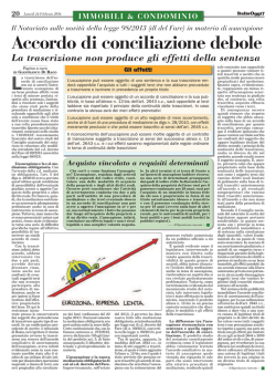 La trascrizione non produce gli effetti della sentenza