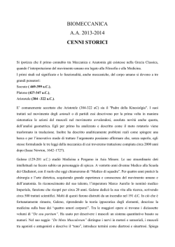 Storia della Biomeccanica - Universit&agrave; degli Studi di Cassino