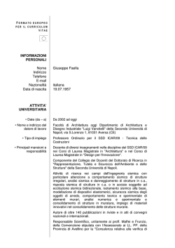 FAELLA - CVE per Master - Dipartimento di Architettura