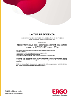 Nota informativa La tua previdenza 3-2014
