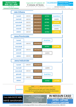 Calendario raccolta differenziata - utenze non