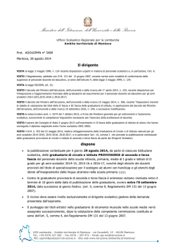 Comunicazione da UST Mantova