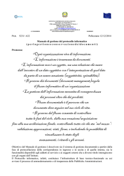 Manuale di gestione del Protocollo Informatico