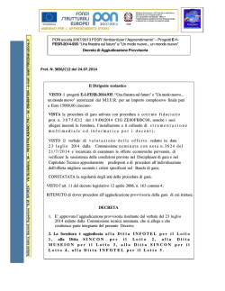 Decreto di aggiudicazione provvisoria