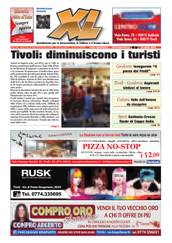 Tivoli: diminuiscono i turisti