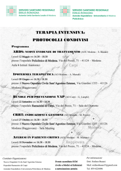 terapia intensiva: protocolli condivisi